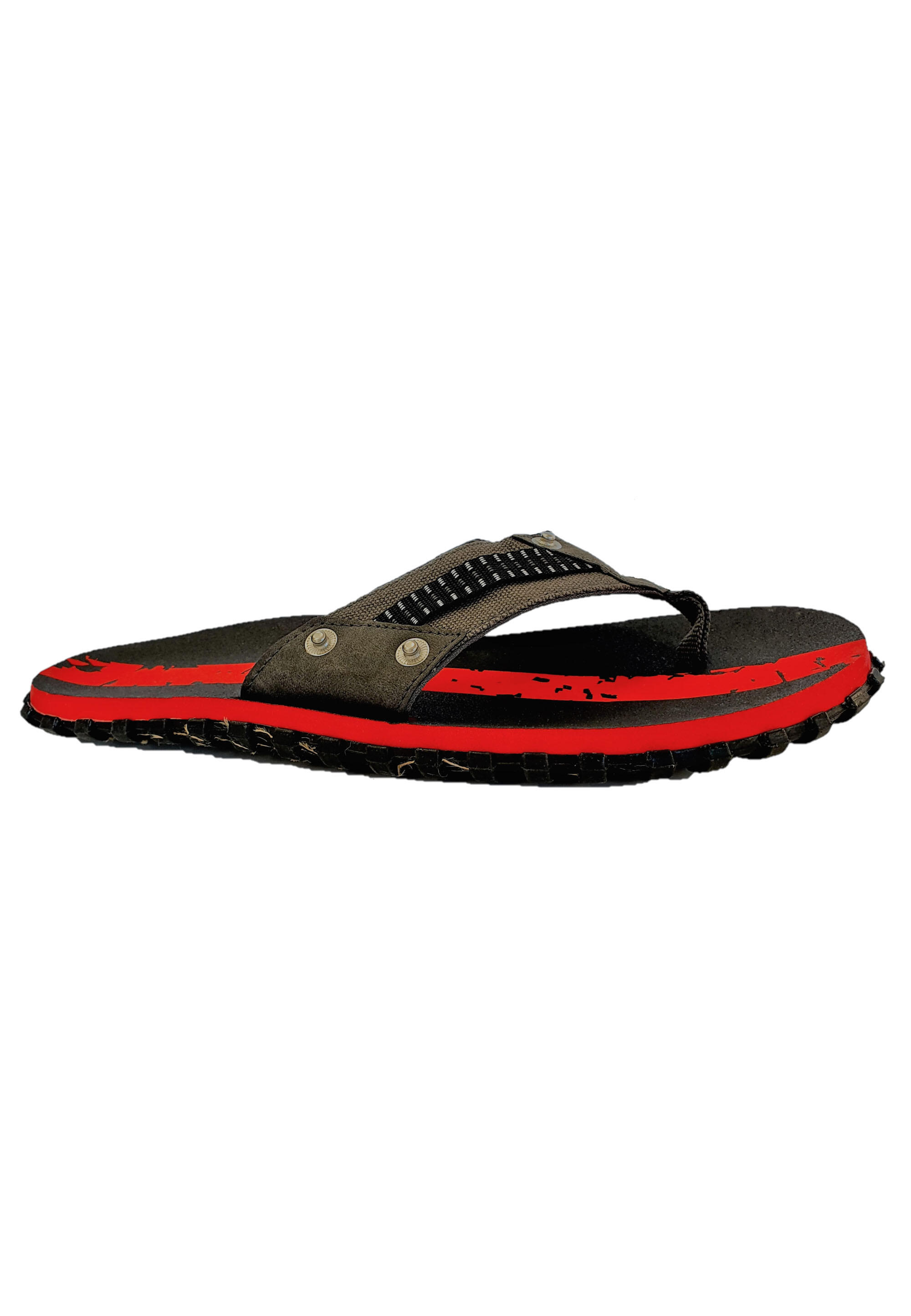 Beco Men's Outdoor Flip-flops | Grey/red 3/5