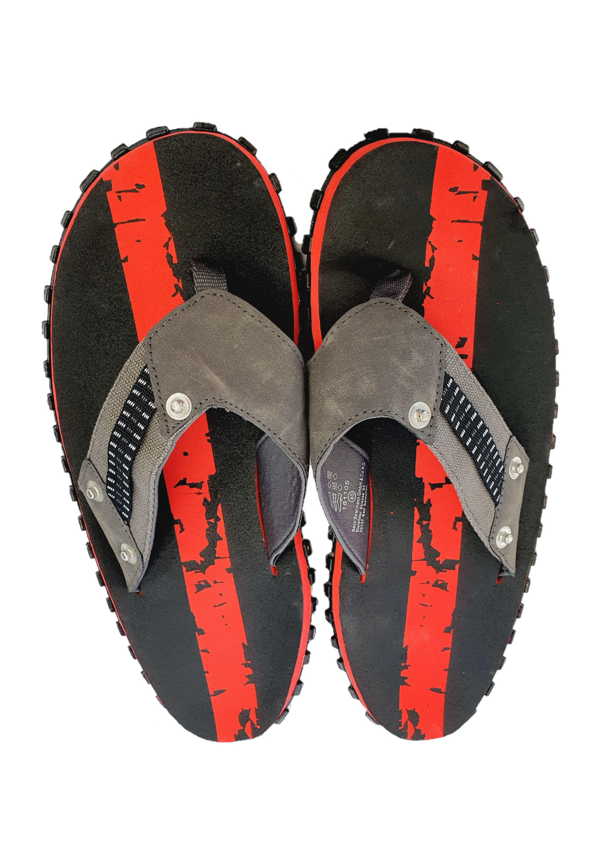 Beco Men's Outdoor Flip-flops | Grey/red 4/5
