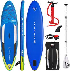 AQUA MARINA BEAST SUP Board Stand Up Paddle gonflable Surfboard SOLID Pagaie