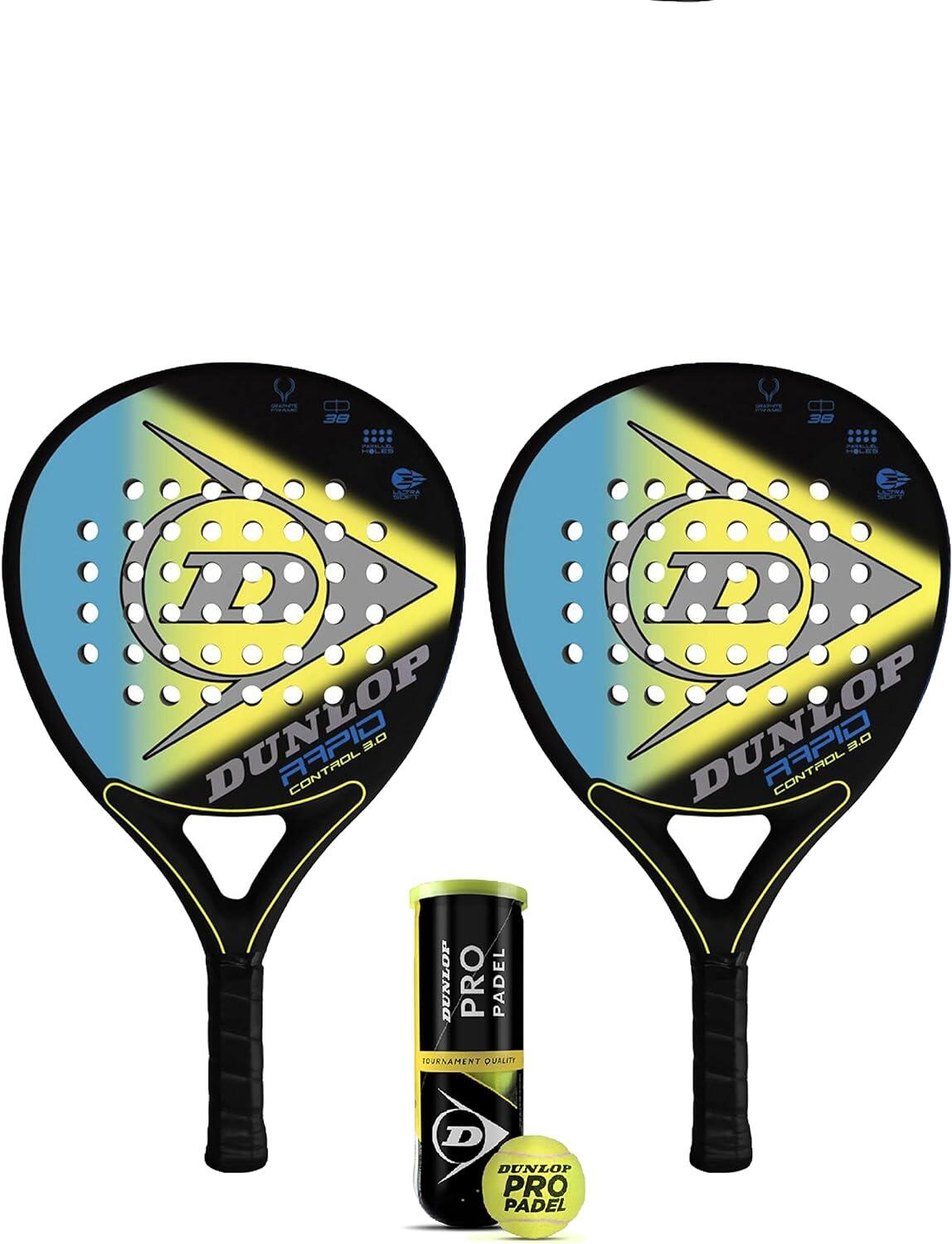 DUNLOP Dunlop Rapid Padel Racket Twin Set - Includes 2 x Padel Rackets & 3 Padel Balls