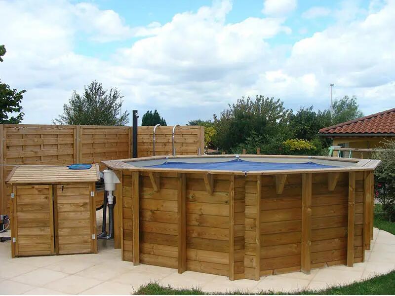 Piscine bois Océa 5,80 x 1,30 m - Liner gris 3/5