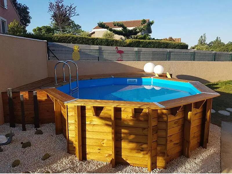 Piscine bois Océa 4,30 x 1,20 m - Liner bleu 2/5