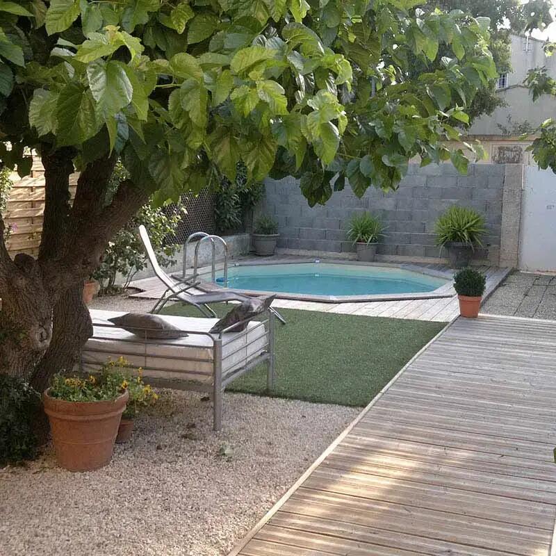 Piscine bois Océa 5,10 x 1,20 m - Liner beige 3/5