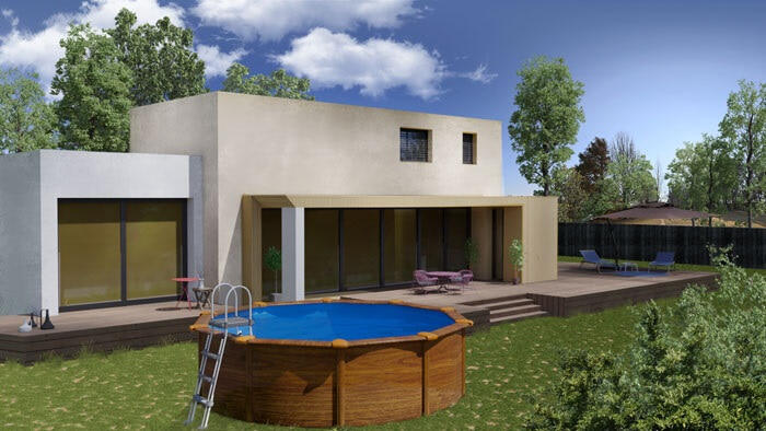 Pacific 350 x 120 cm rond stalen zwembad met houtlook 2/7