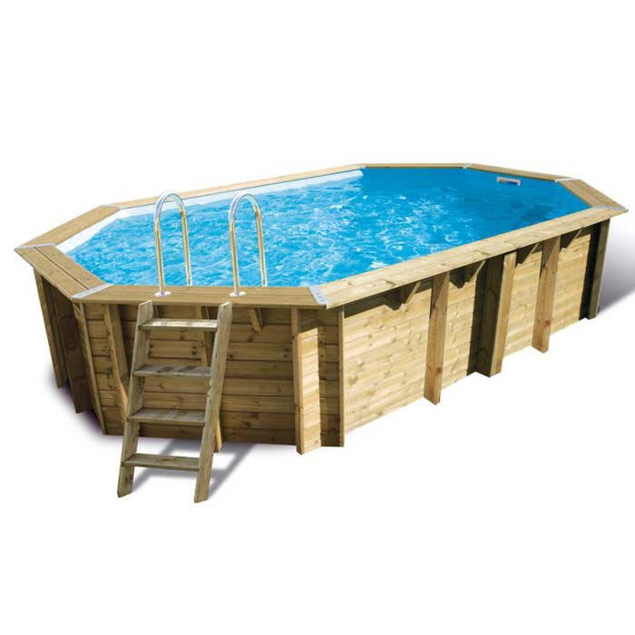 Kit piscine bois Nortland Ubbink OCEA 355x550x120 bleu