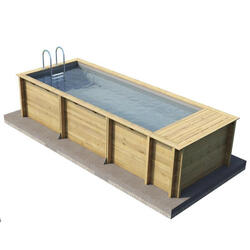 Piscine Pool'n Box Procopi en bois 5 x 2 m - Coffre et filtration intégrés