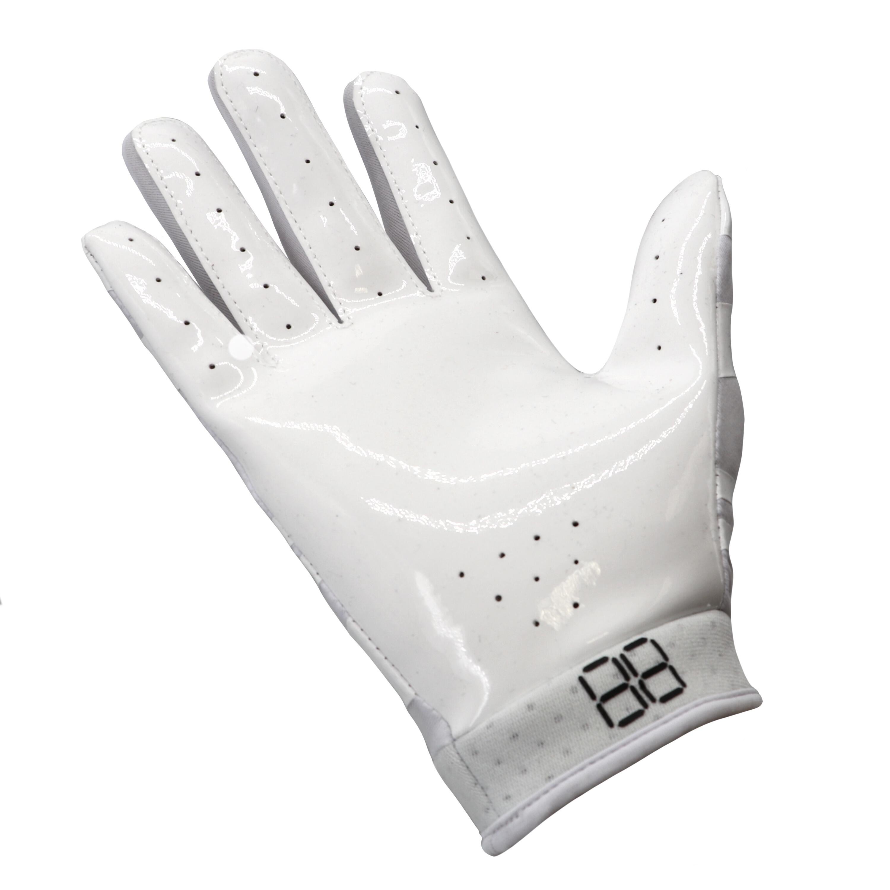 FRG-03 Junior white American football pro receiver gloves, RE,DB,RB 6/7