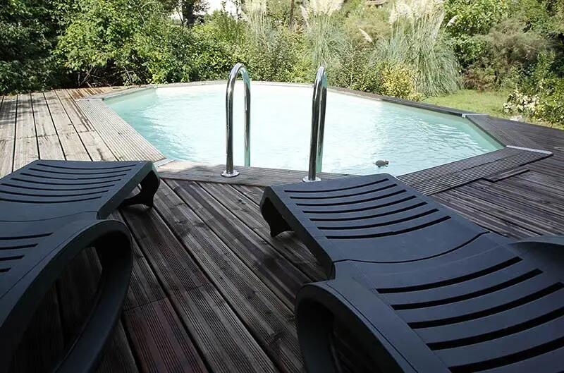 Piscine bois Océa 6,10 x 4,00 x 1,30 m - Liner beige 5/5