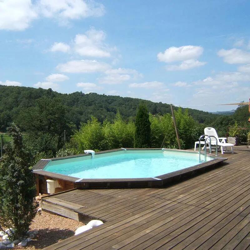 Piscine bois Océa 6,10 x 4,00 x 1,30 m - Liner beige 3/5