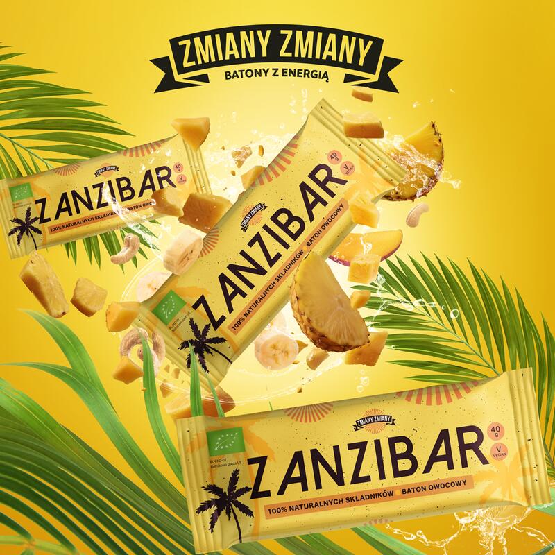 Baton owocowy Zanzibar BIO z mango i ananasem 40g