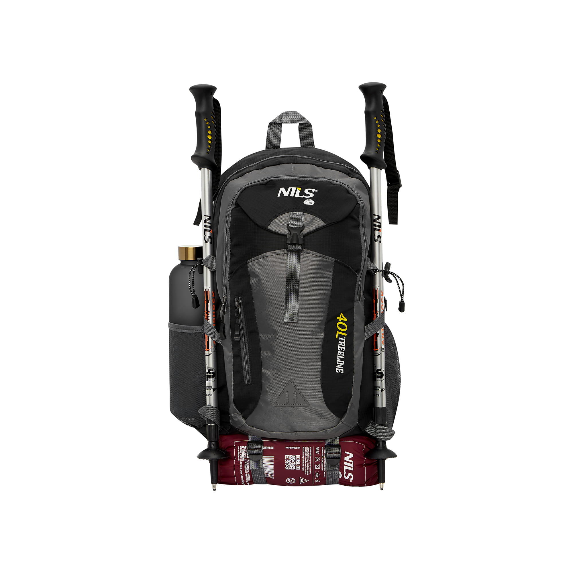 Erwachsene Wandern Rucksack - Treeline 40L, schwarz 6/7