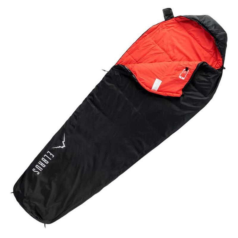 Sacco A Pelo Mummy Elbrus Carrylight II Nero Fiamma Scarlatta