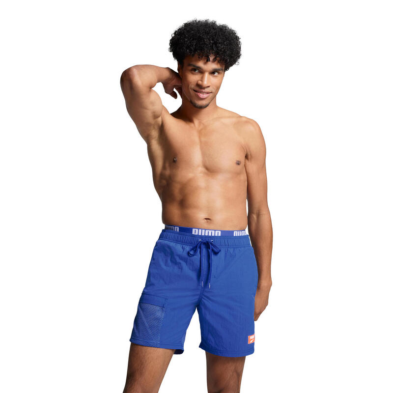 Short de bain utilitaire Mid Shorts pour homme PUMA Benjamin Bleu