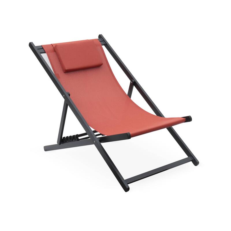 Juego de 2 sillas multiposición - Gaia antracita - Aluminio textileno y