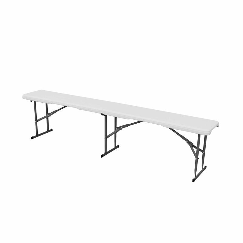 Mesa de recepción de plástico plegable y banco, Blanco