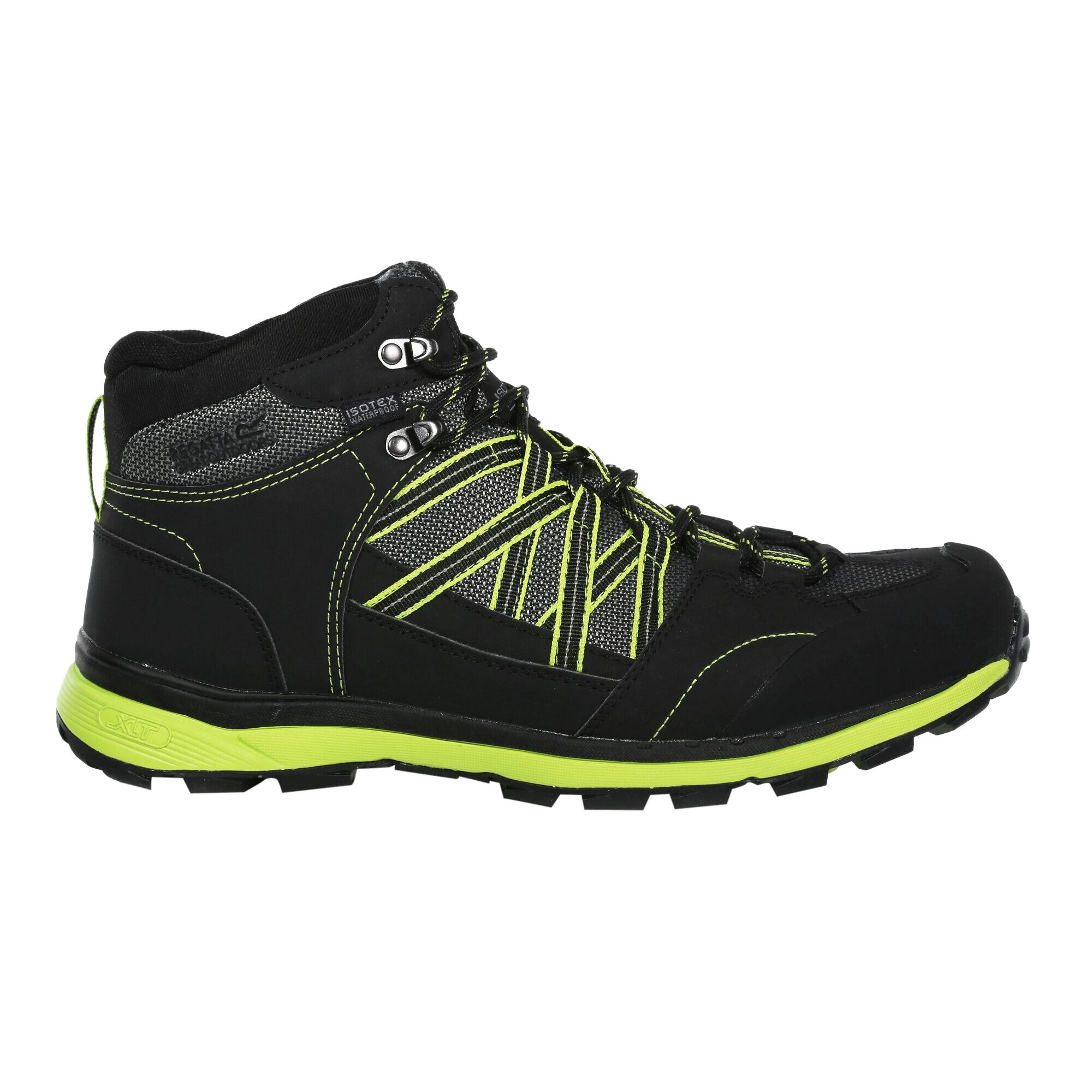 REGATTA Mens Samaris Mid II Hiking Boots (Black/Electric Lime)