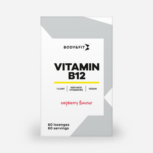 BODY&FIT Vitamine B12 - zuigtabletten - Raspberry - 60 stuks (2 maanden)