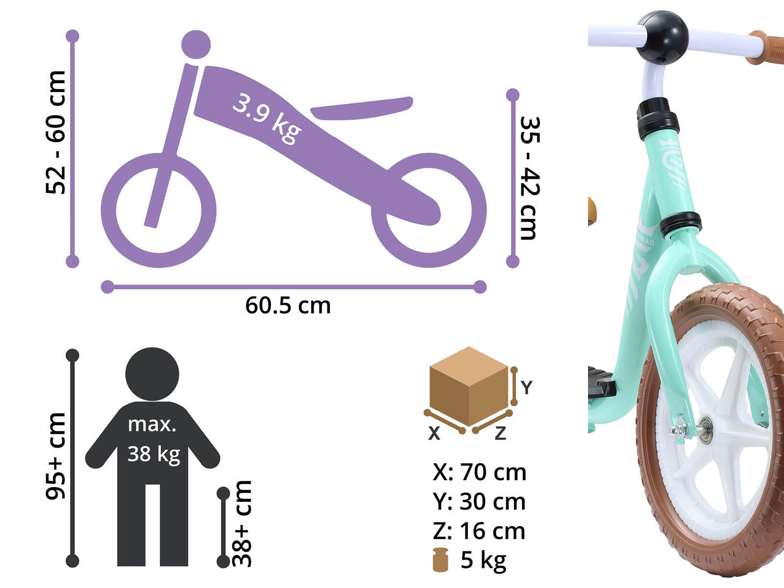 Loopfiets 12 inch 3 jaar urbain 3/5