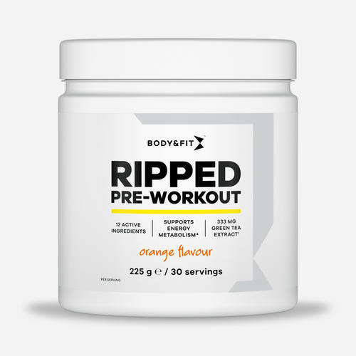 BODY&FIT Ripped Pre-Workout - Pre Workout - Orange - 225 gram