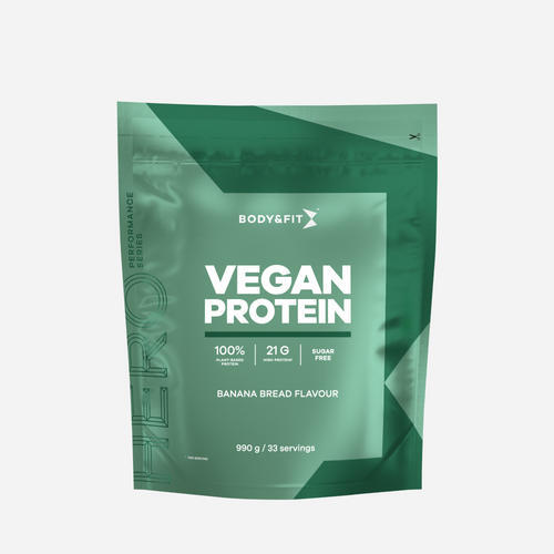 BODY&FIT Vegan Protein - Proteine Poeder - Banana Bread - 990 gram