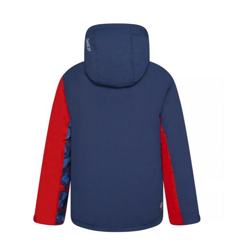 Blouson de ski GLEE Enfant (Denim sombre / Rouge vif)