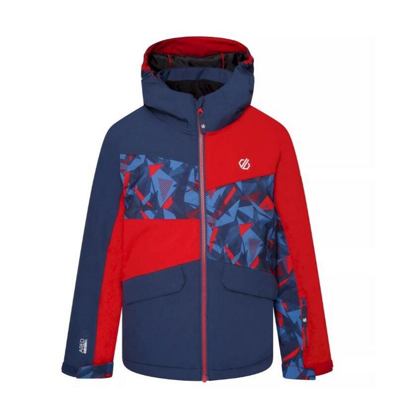 Blouson de ski GLEE Enfant (Denim sombre / Rouge vif)