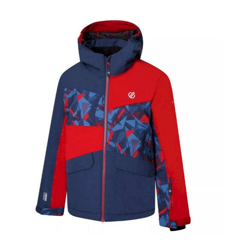 Blouson de ski GLEE Enfant (Denim sombre / Rouge vif)