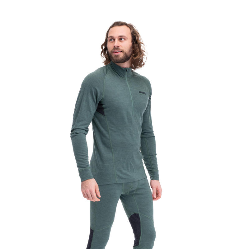 Bergans of Norway Inner:Pure Half Zip - Dark Jade Green/Solid Charcoal