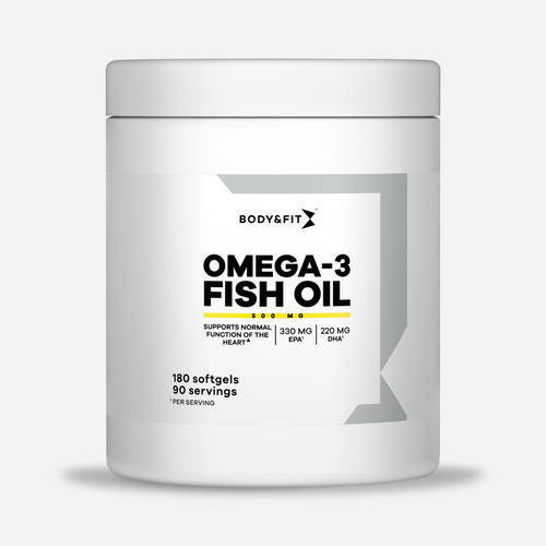 BODY&FIT Omega 3 Fish Oil 500mg -  - 180 stuks (3 maanden)