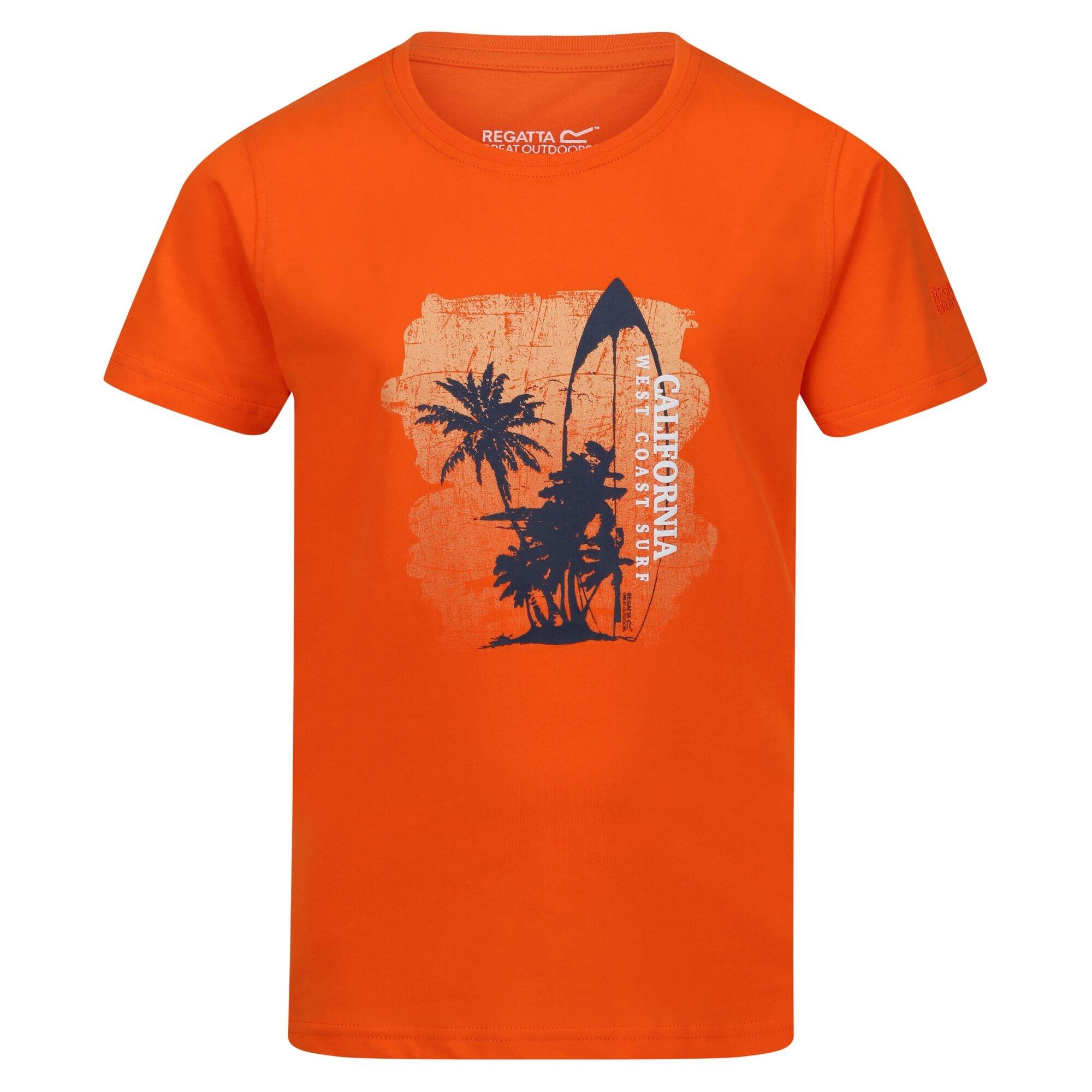 REGATTA Childrens/Kids Bosley VI Surfboard TShirt (Blaze Orange)