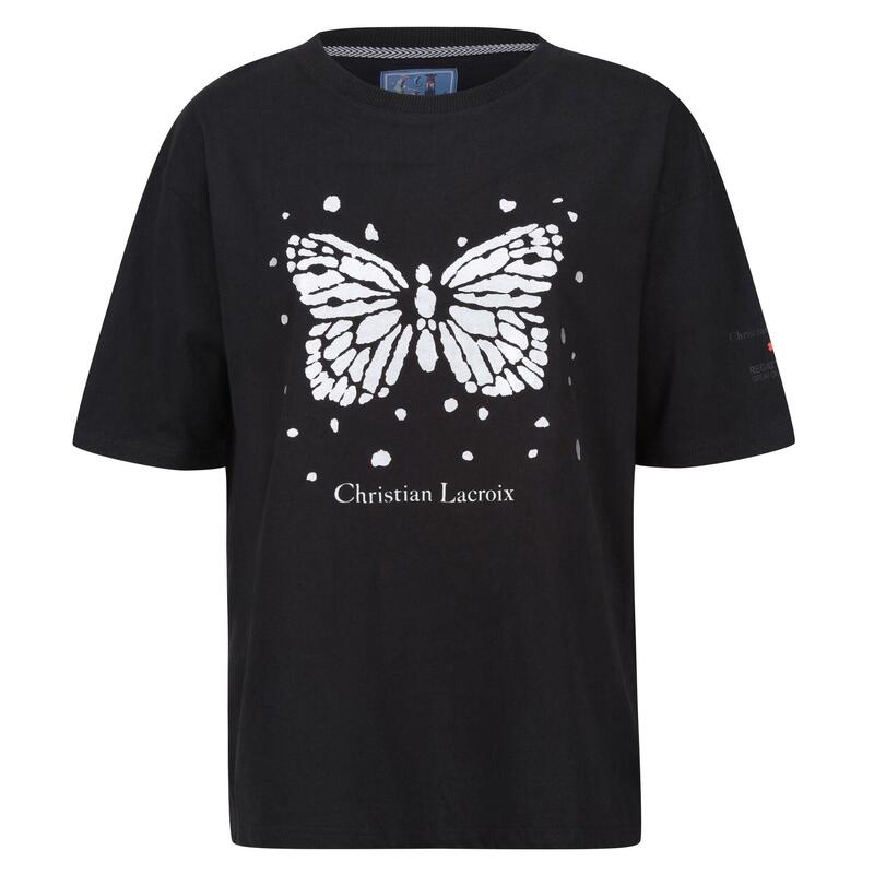 Camiseta Christian Lacroix Bellegarde Mariposa para Mujer Negro