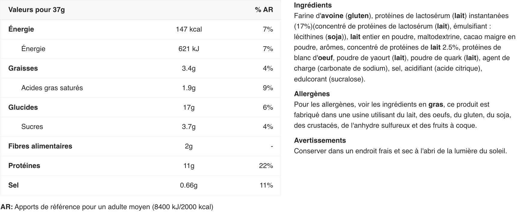 Préparation protéinée - Protein Pancake - Chocolat Banane 1036g 2/3