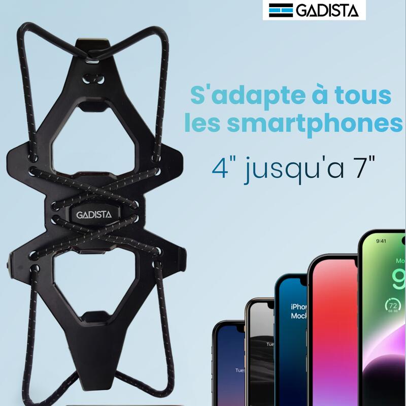 GADISTA FRANCE, support telephone velo 7 pouces avec Boîte à Gants Intégrée,360°