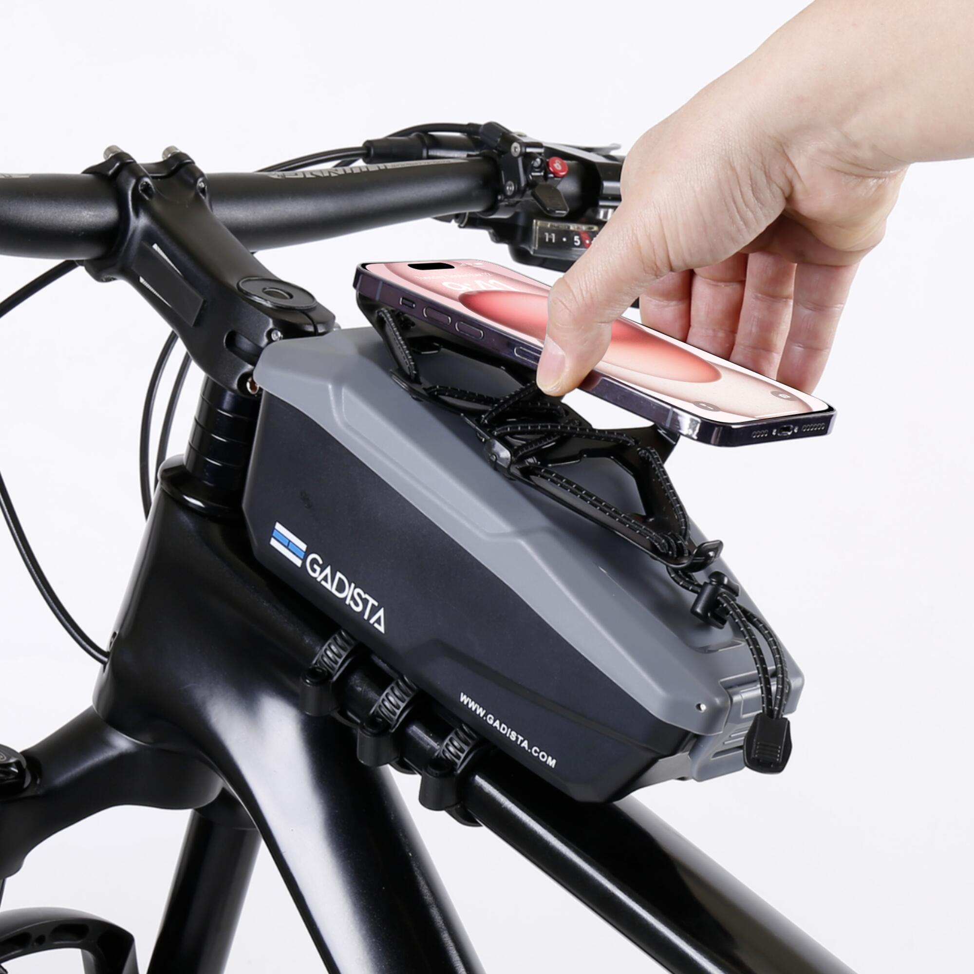 Gadista - Gadista France, Support Telephone Velo 7 Pouces Avec Boîte À Gants Intégrée,360° - Sacoche De Cadre - Noir - 1 L - Decathlon