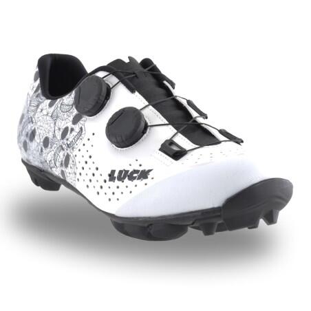 Sapatos de bicicleta BTT Luck Galaxy Crânio Branco