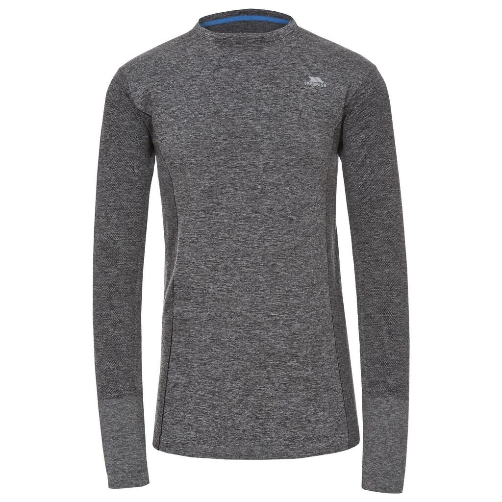 Mens Timo Long Sleeve Active Top (Black Marl)