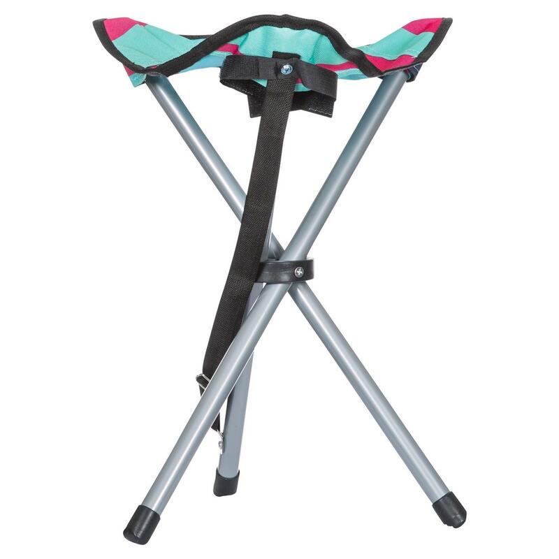 Tabouret de camping RITCHIE (Bleu clair/rose foncé)