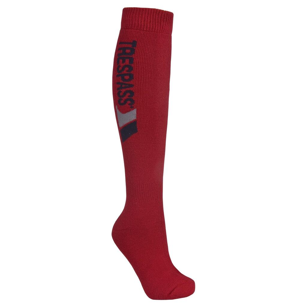 Adults Unisex Tech Luxury Merino Wool Blend Ski Tube Socks (Red)