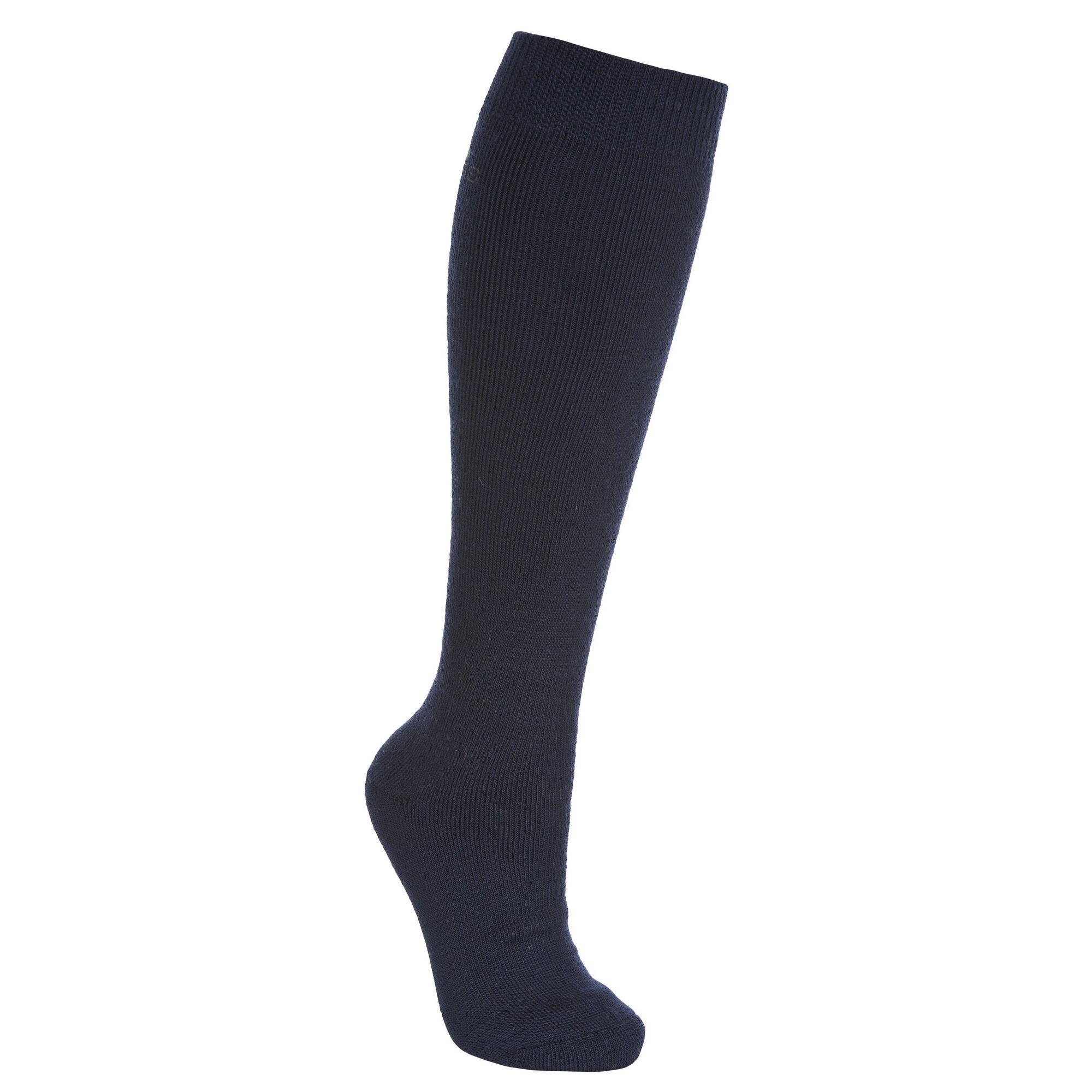 TRESPASS Adults Unisex Tech Luxury Merino Wool Blend Ski Tube Socks (Navy Blue)