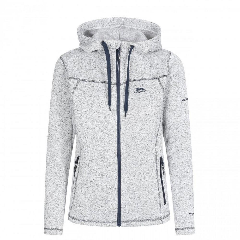 ODELIA women's fleece jacket (Mottled white/navy blue)