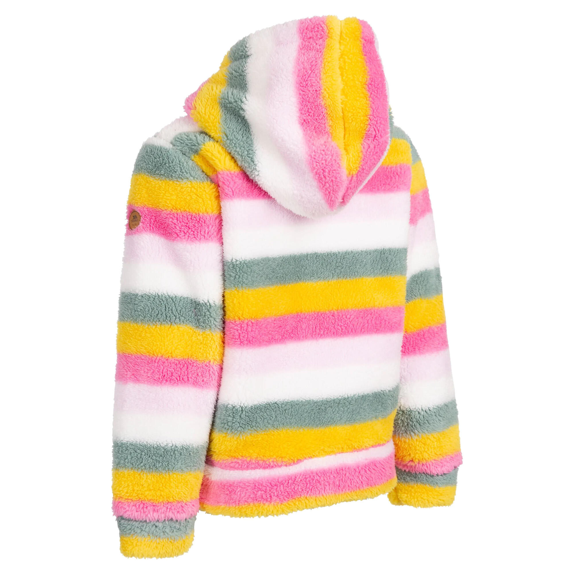 Kinder/Kinder fleece jas met prachtige streep (Lichtroze) 2/5