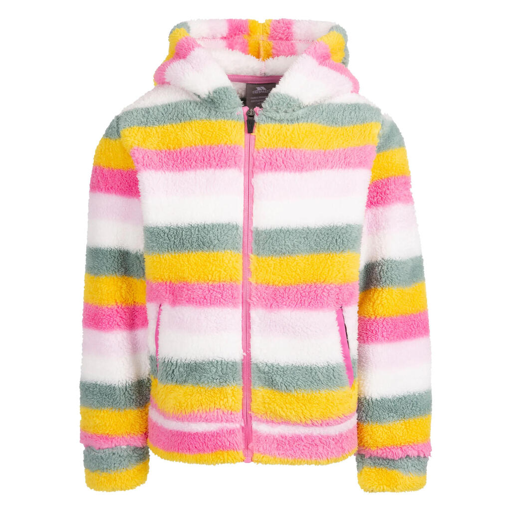 Childrens/Kids Wonderful Stripe Fleece Jacket (Pale Pink)