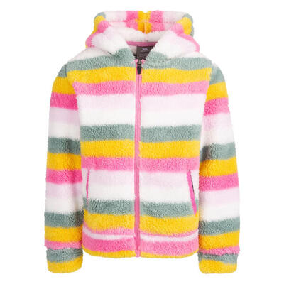 Kinder/kinder fleece jas met prachtige streep (lichtroze)