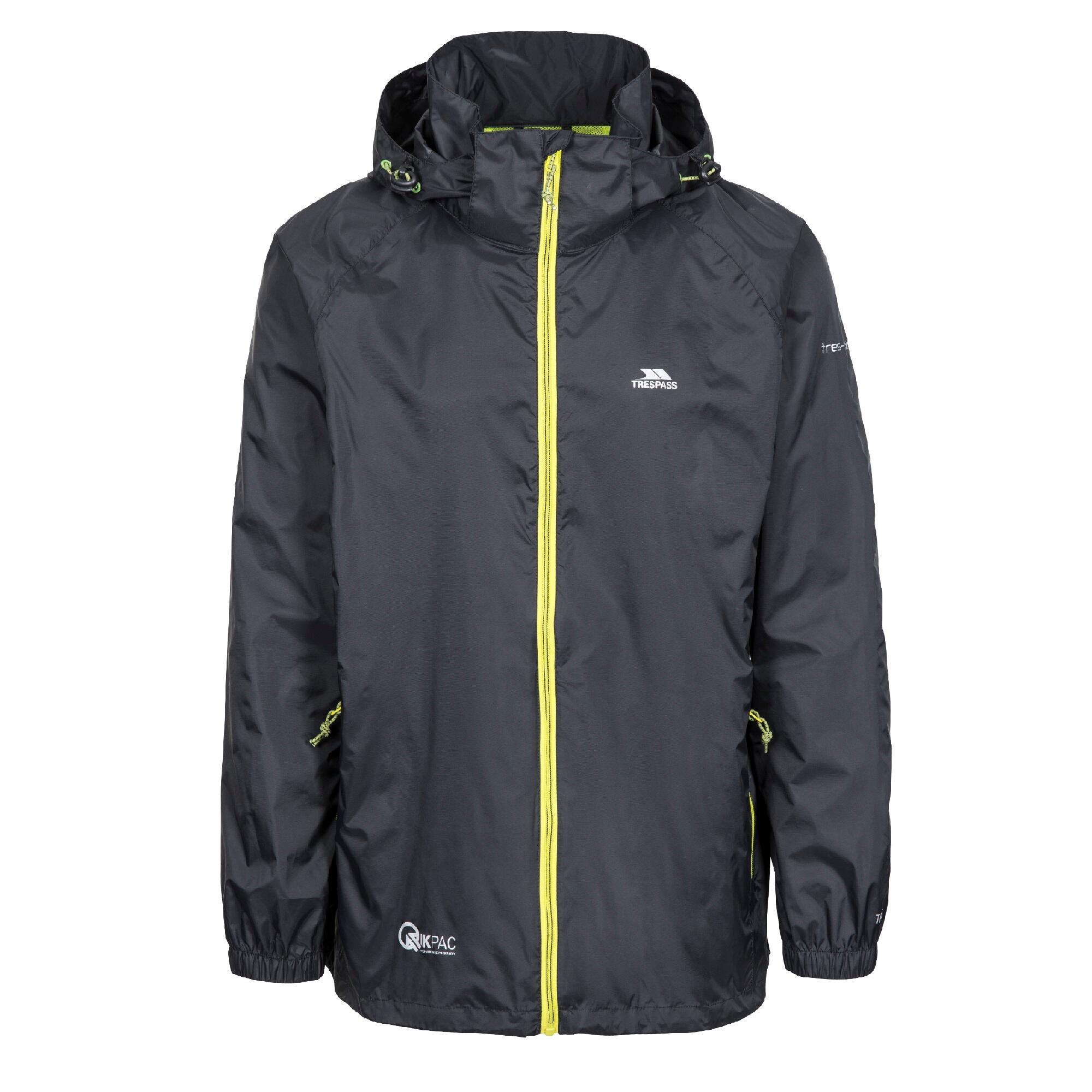 Trespass - Coupevent Pliable Qikpac Unisexe (noir/jaune) - Veste - Noir - 42 M/l - Decathlon