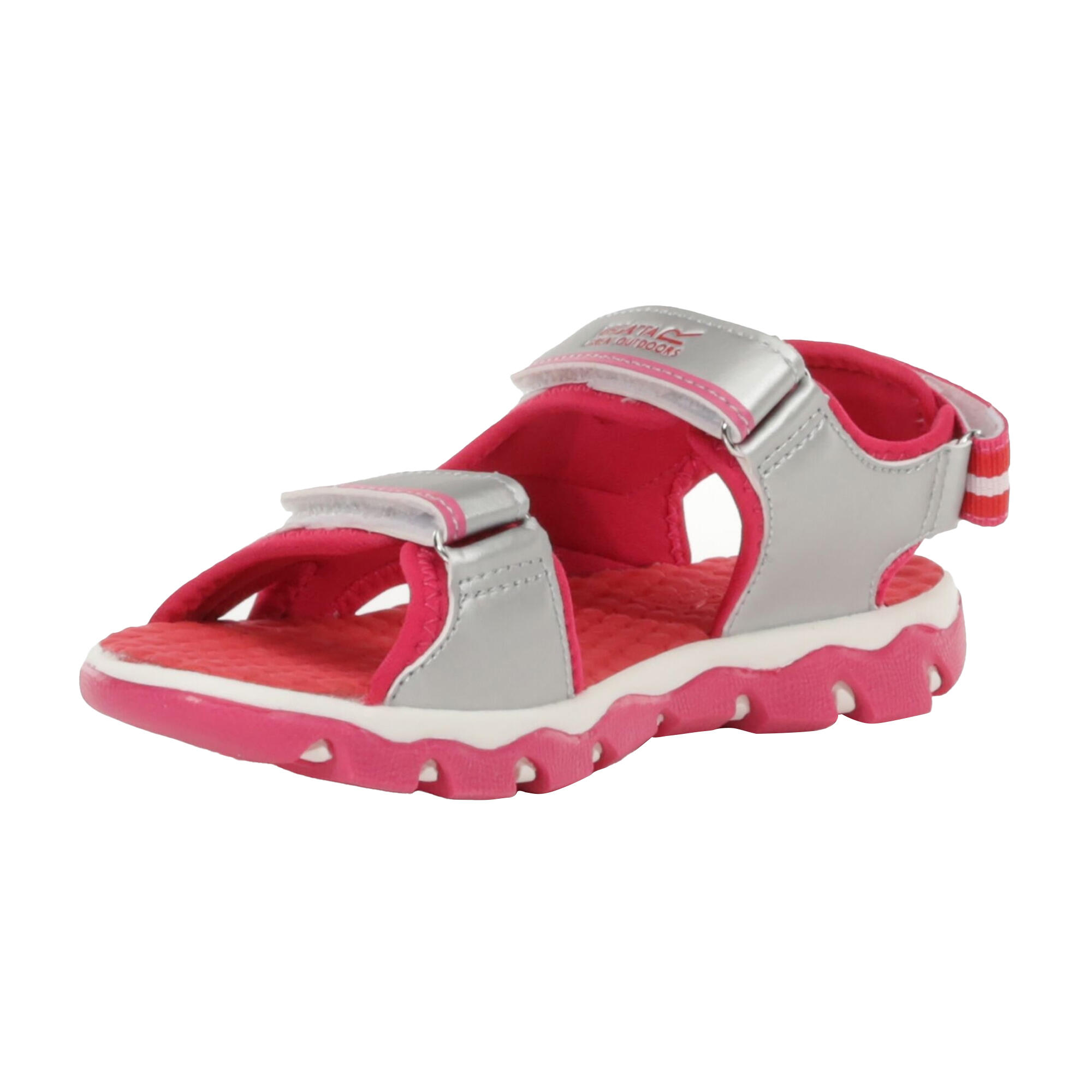 Childrens/Kids Kota Drift Sandals (Silver/Duchess Pink) 3/5