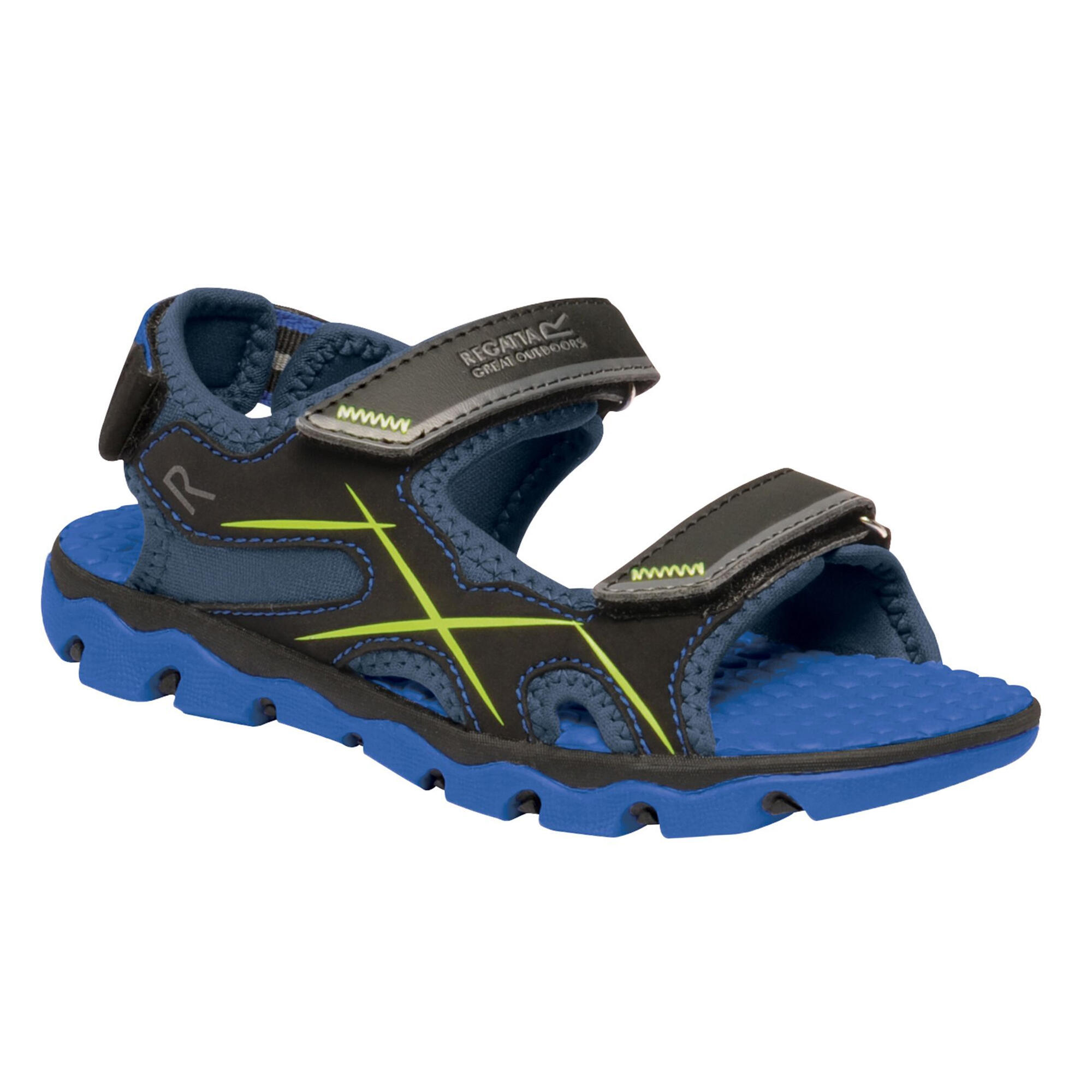 Childrens/Kids Kota Drift Sandals (Nautical Blue/Electric Lime) 3/5