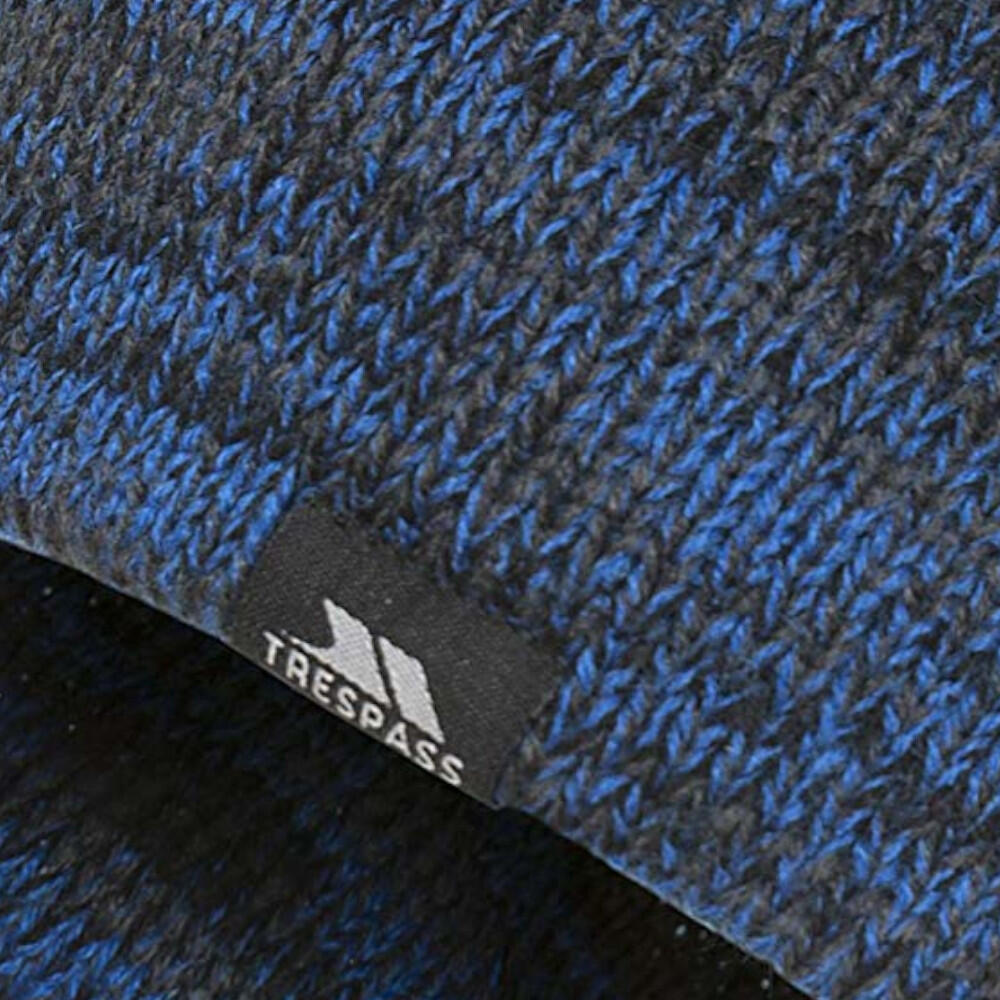 Aneth Beanie Strickmütze Herren Blau meliert 3/4