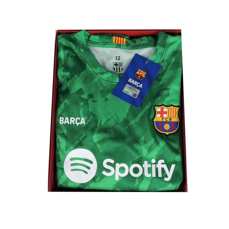 Equipación Infantil Portero Ter Stegen FC Barcelona 23-24 Réplica Oficial verde