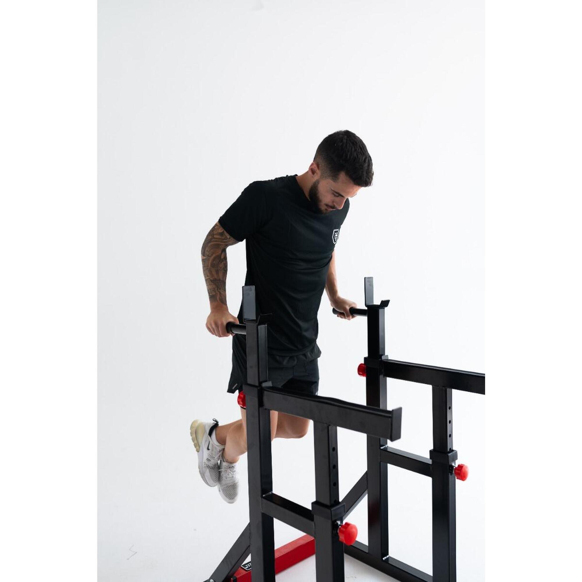 Rack de Musculação com Suporte de Fundos Ajustável Titanium Strength