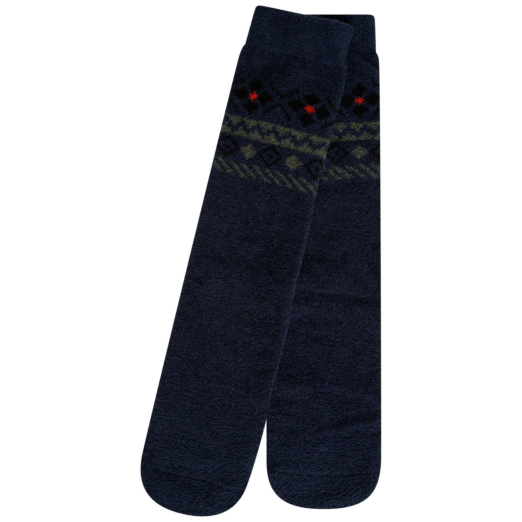 Unisex Adult Festivity Fair Isle Fluffy Christmas Socks (Moonlight Denim/Navy) 2/4